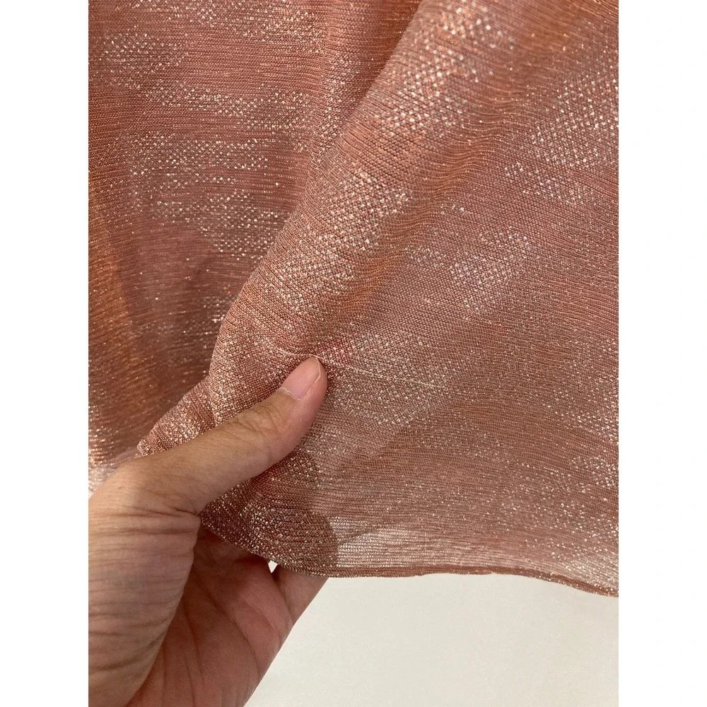 New INC Metallic Knit Top 3X Rose Gold‎ Long Sleeve Shimmer Blouse Camisole Set